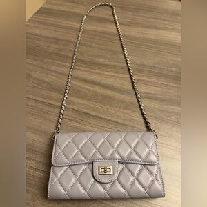 Chic Quilted Bag with Chain Strap - Light Lavender